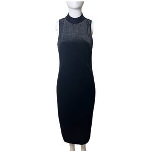 Staring at Stars High Neck Sleeveless Velvet Full Length Dress Black Medium